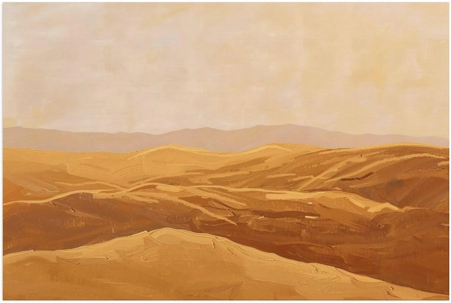 Niyahare Canvas Art, Desert Landscape Painting, Premium Canvas, Dining Room Decor, Great Gift for Home, Decorative Canvas