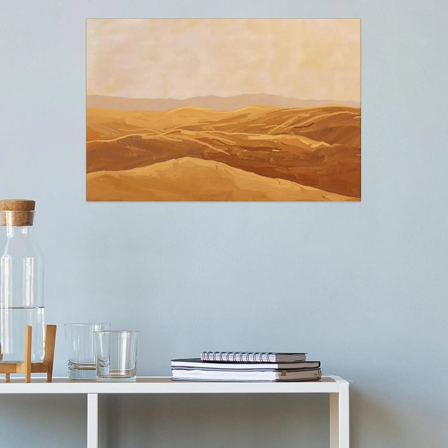 Niyahare Canvas Art, Desert Landscape Painting, Premium Canvas, Dining Room Decor, Great Gift for Home, Decorative Canvas