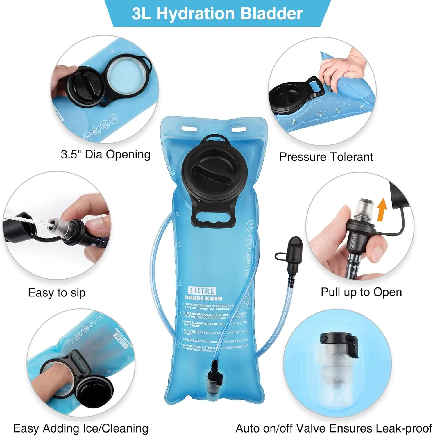 NOOLA Hydration Backpack, Insulated Hiking Water Backpack with 3L TPU Water Bladder for Men Women, Running Hydration Pack Hydro Daypack for Hiking, Trail, Running, Marathons Race, Cycling