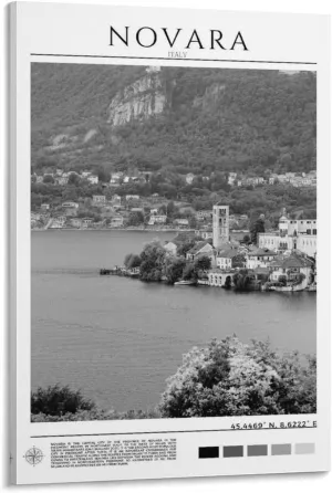 Novara Photo Print Poster Black & White Art Italy Gift Canvas Art Poster and Wall Art Picture Print Modern Family Bedroom Decor Posters 12x18inch(30x45cm)