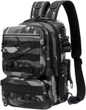 Nylon Waterproof Outdoor Rucksacks Sports Camping Hiking Trekking Fishing Hunting Bag(Gray)