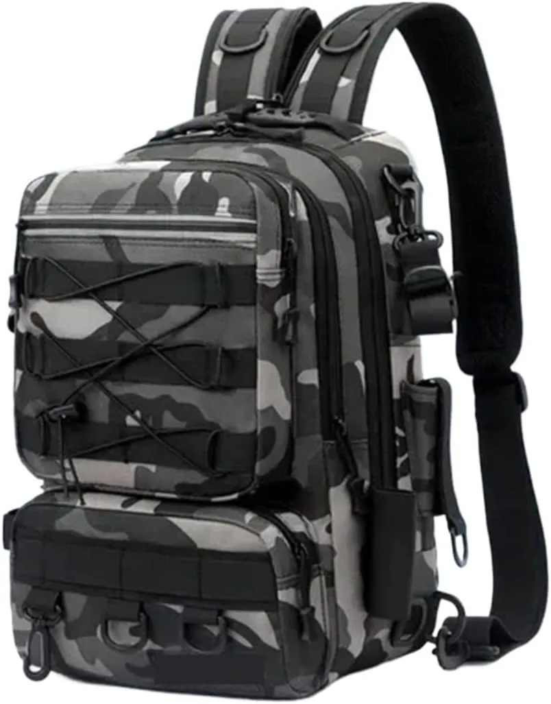 Nylon Waterproof Outdoor Rucksacks Sports Camping Hiking Trekking Fishing Hunting Bag(Gray)