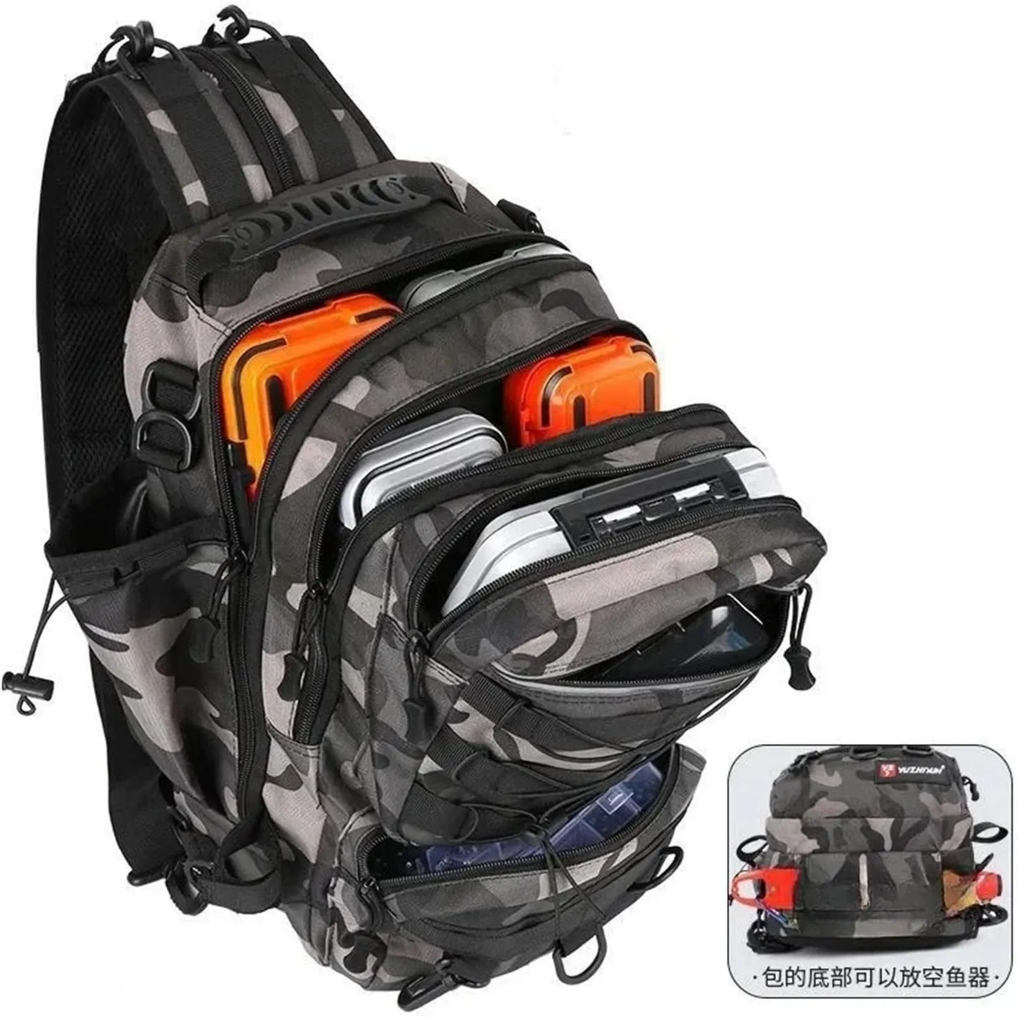 Nylon Waterproof Outdoor Rucksacks Tactical Sports Camping Hiking Trekking Fishing Hunting Bag Backpack(F)