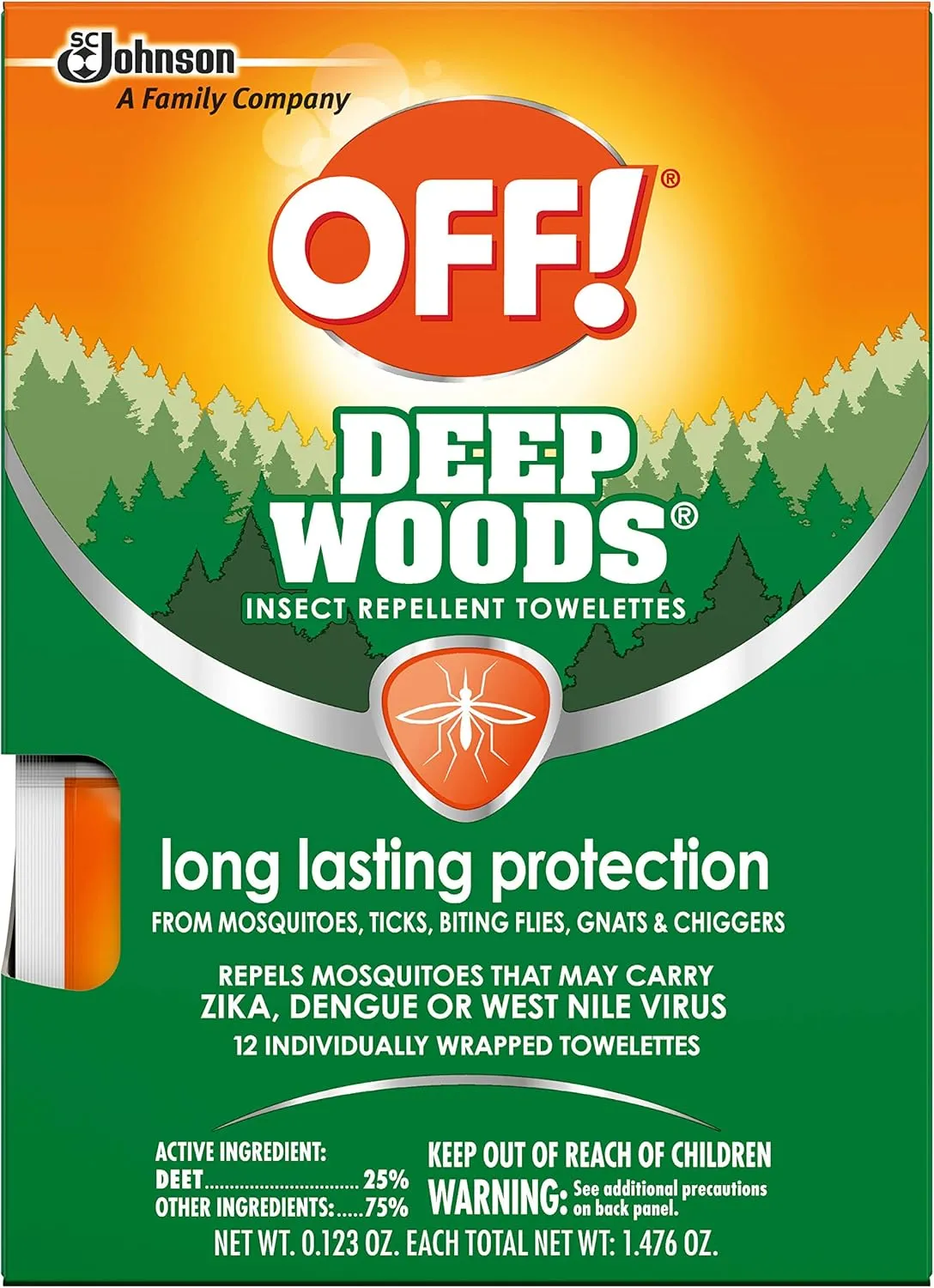 OFF! Deep Woods Insect Towelettes (12 Count (Pack of 3))