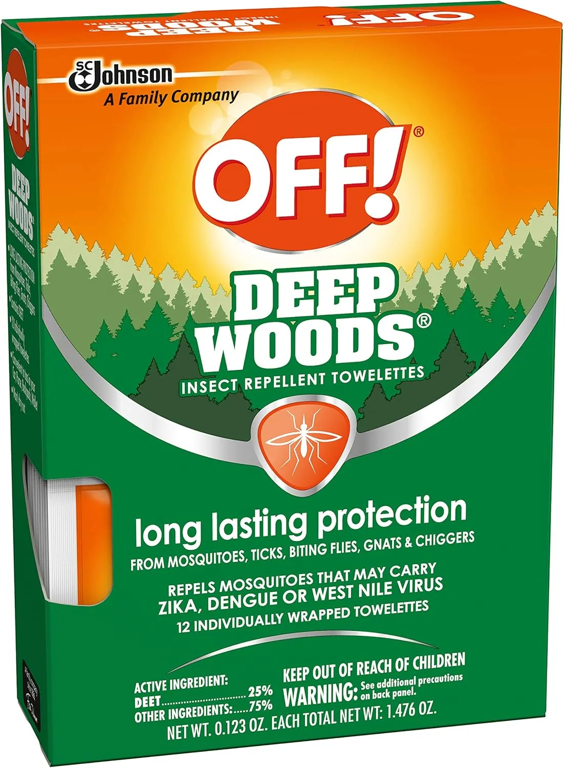 OFF! Deep Woods Insect Towelettes (12 Count (Pack of 3))