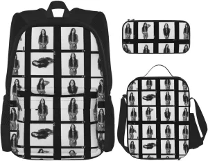 Olivia Songwriter Actress Rodrigo Backpack 3 Pieces Set With Lunch Box And Pencil Case Combination for Work/Sport/Picnic Stylish Laptop Backpack Travel Daypack Stationery Bag