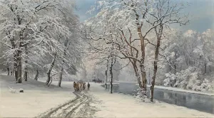 OMAiiiRTi Famous Canvas Picture Decor Posters the English Garden in in Winter by Anders Anderson-lundby Graffiti Painting for Home Decor 60x90cm