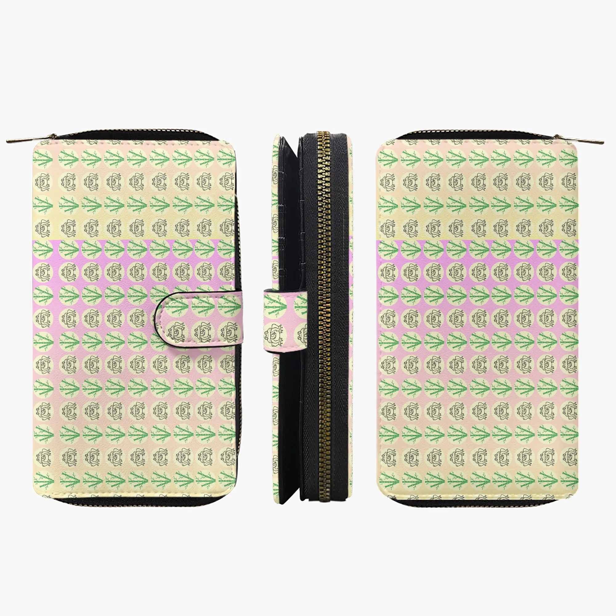 Ombre Blush Fengshui Money Frog Long Flap Wallet