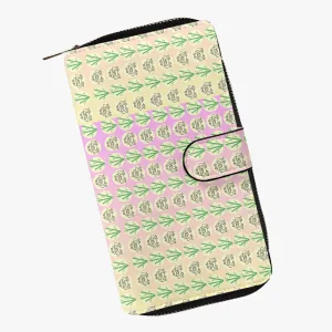 Ombre Blush Fengshui Money Frog Long Flap Wallet