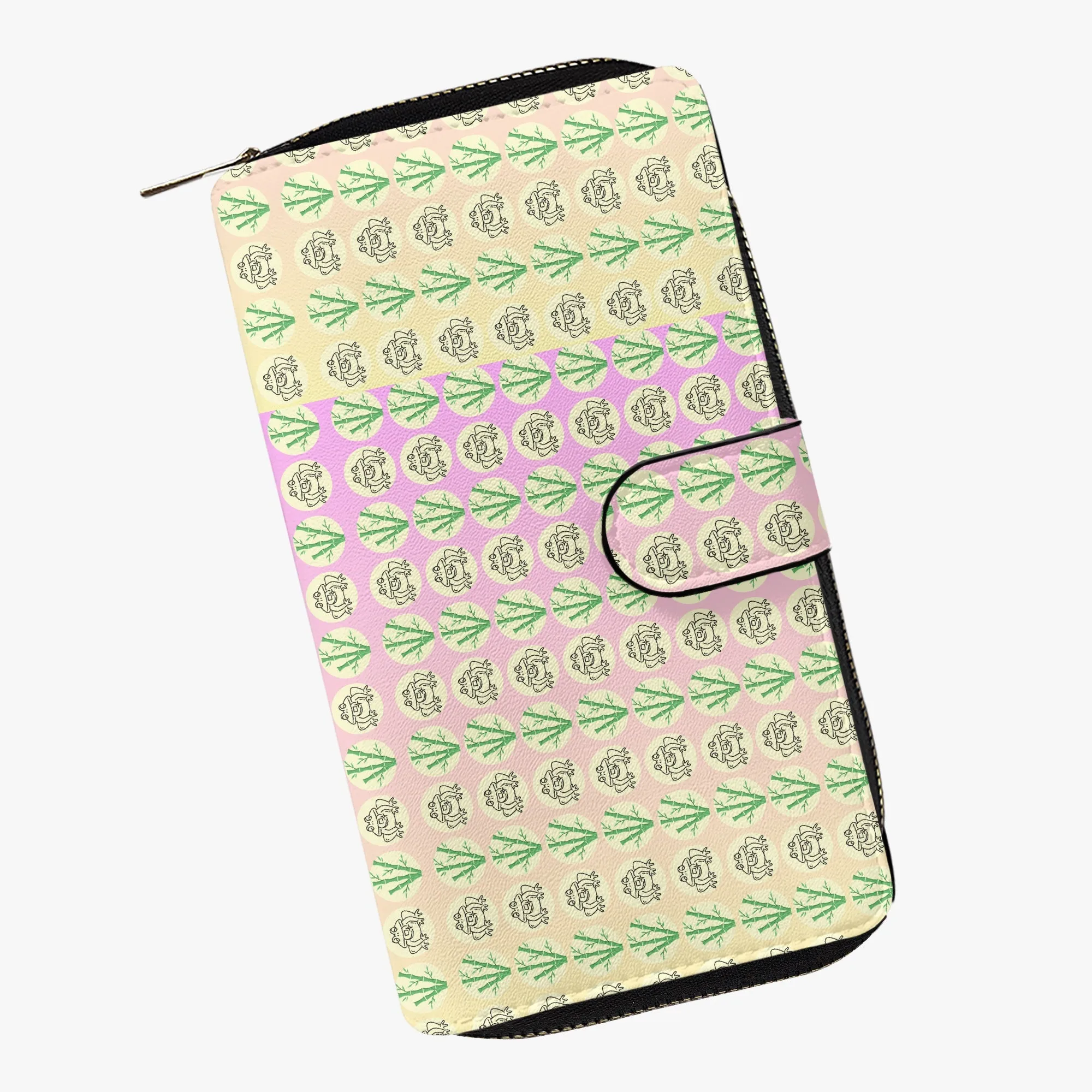 Ombre Blush Fengshui Money Frog Long Flap Wallet