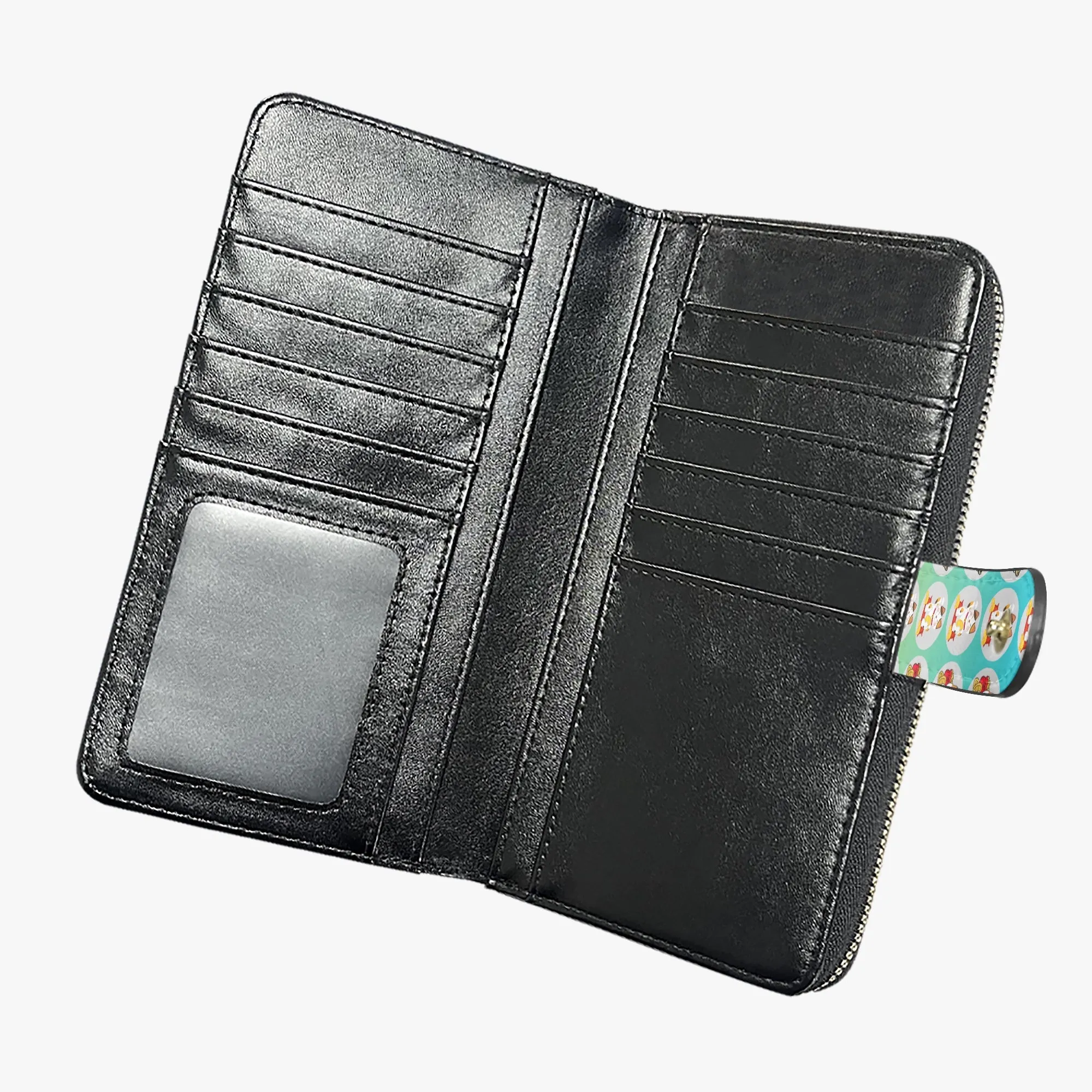Ombre Marine Fengshui Lucky Cat Long Flap Wallet