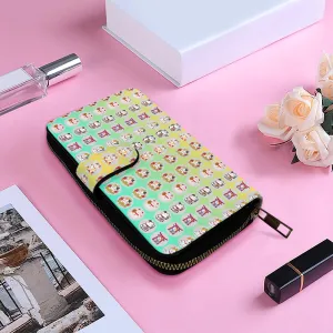 Ombre Marine Fengshui Lucky Cat Long Flap Wallet