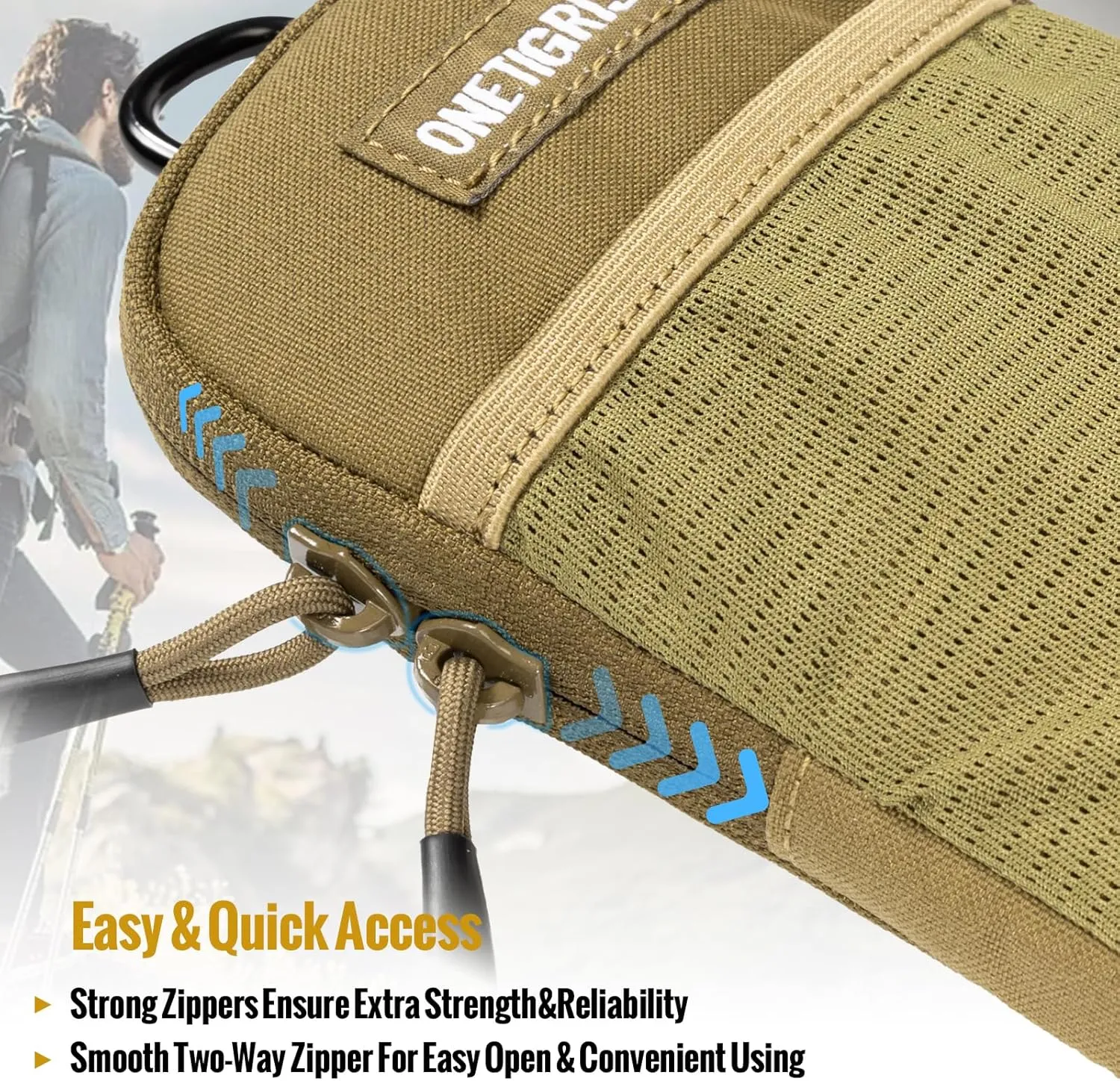 OneTigris Cell Phone Holster - Phone Belt Holder Molle Phone Pouch for Belt with Loop, Holds 4.7"-6.5" Phones in Black