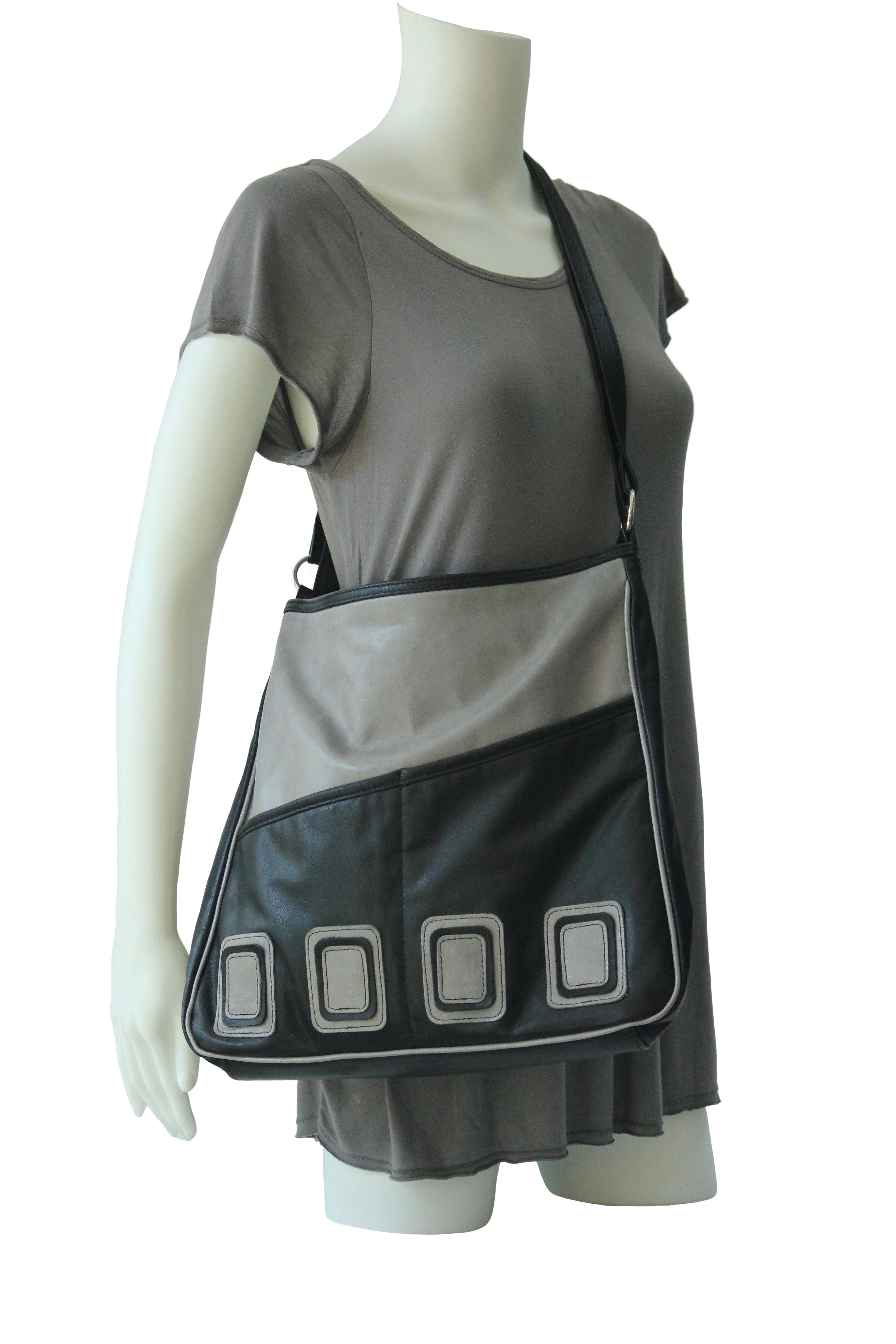 Op-Art Purse Pack - Large Art Inspired Convertible Leather Backpack
