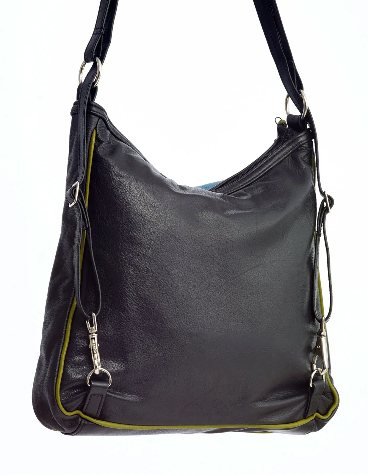 Op-Art Purse Pack - Large Art Inspired Convertible Leather Backpack