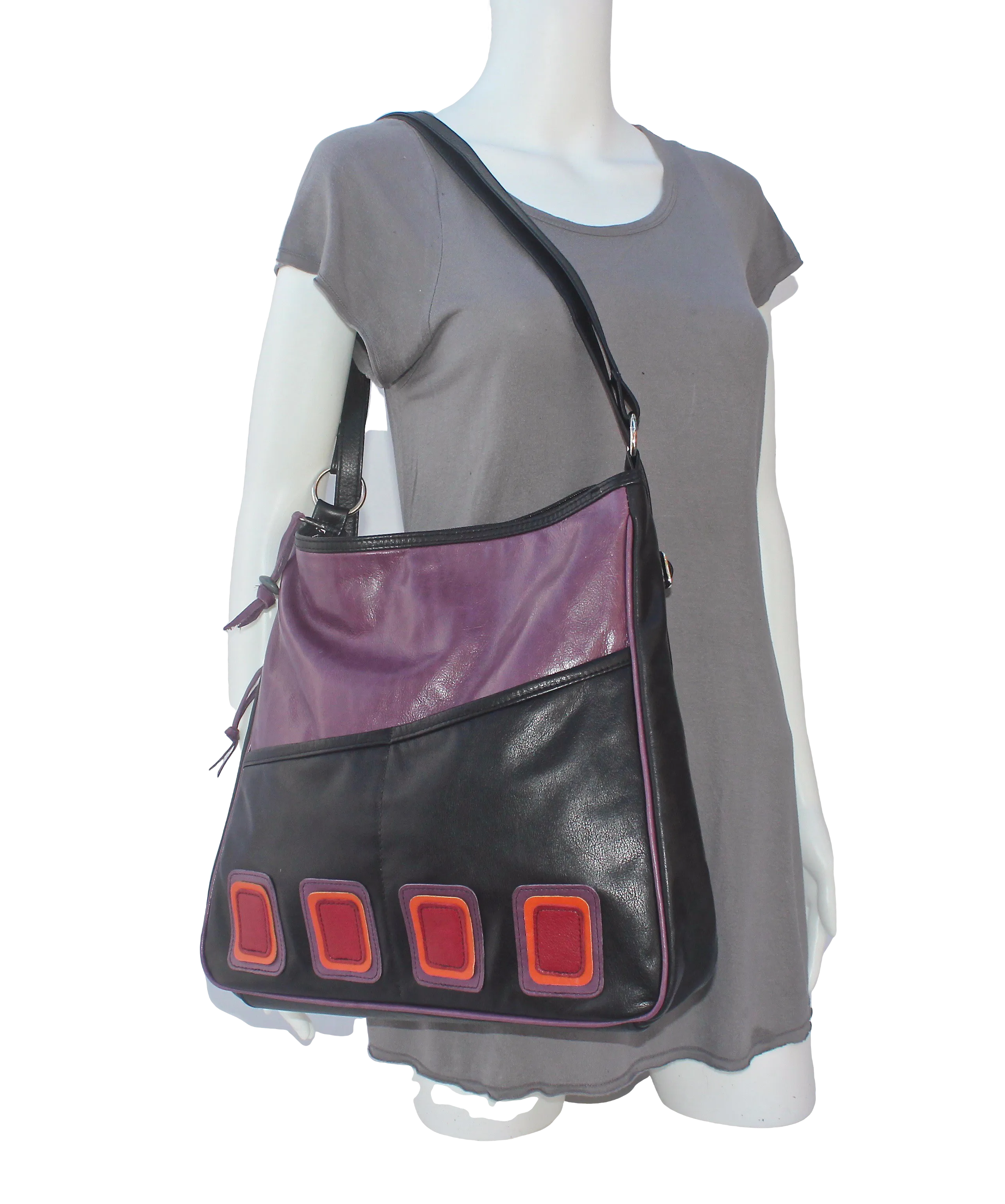 Op-Art Purse Pack - Large Art Inspired Convertible Leather Backpack