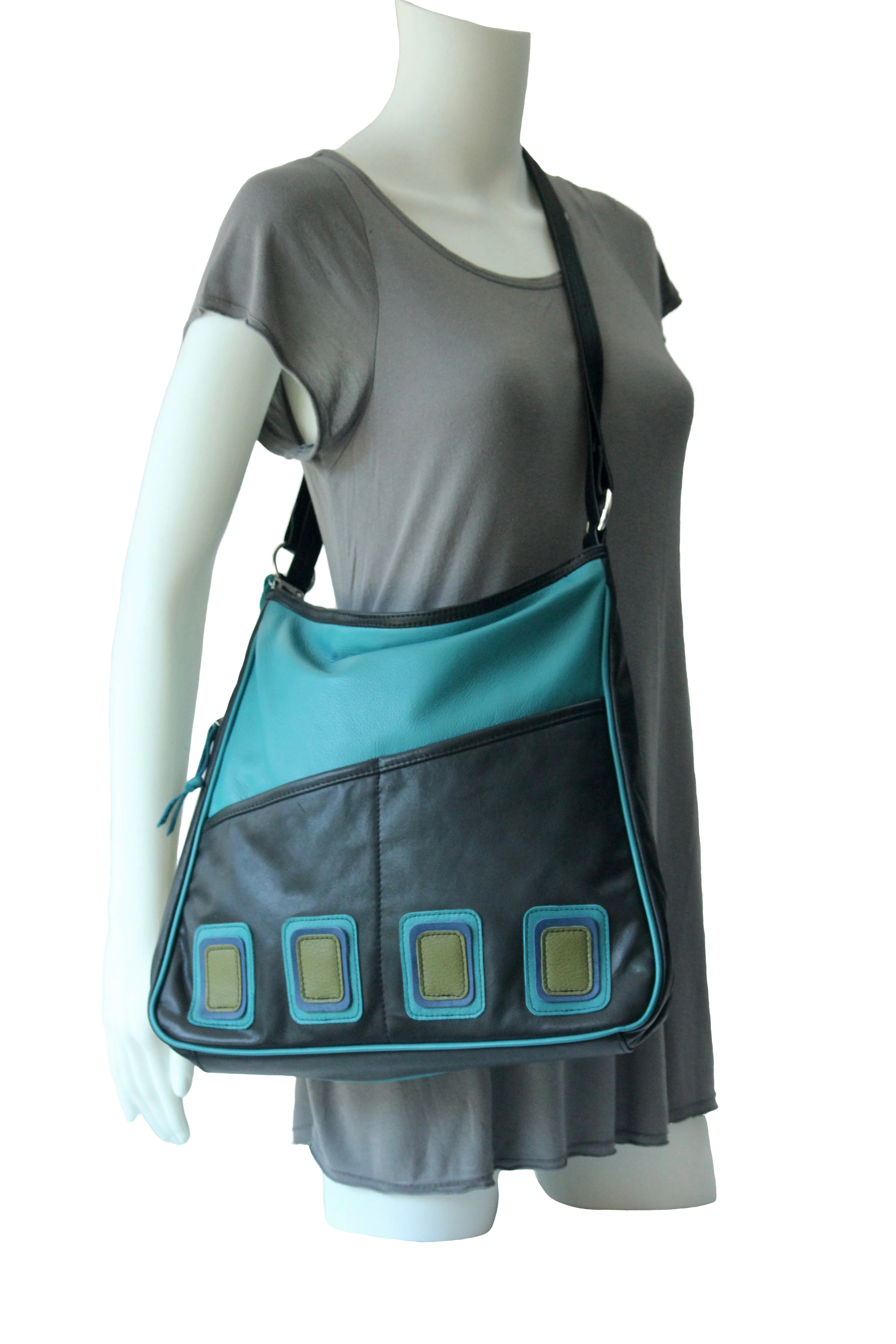 Op-Art Purse Pack - Large Art Inspired Convertible Leather Backpack