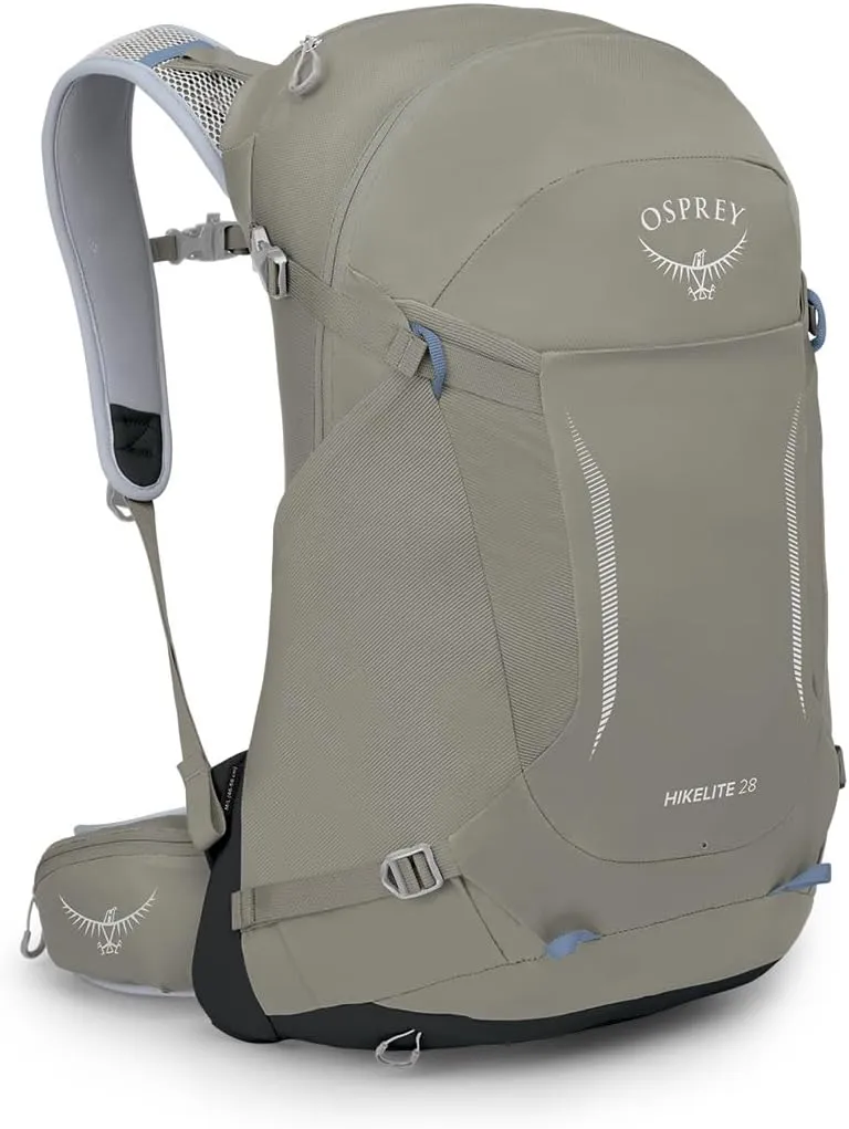 Osprey Hikelite 28L Unisex Hiking Backpack, Tan Concrete, Medium/Large
