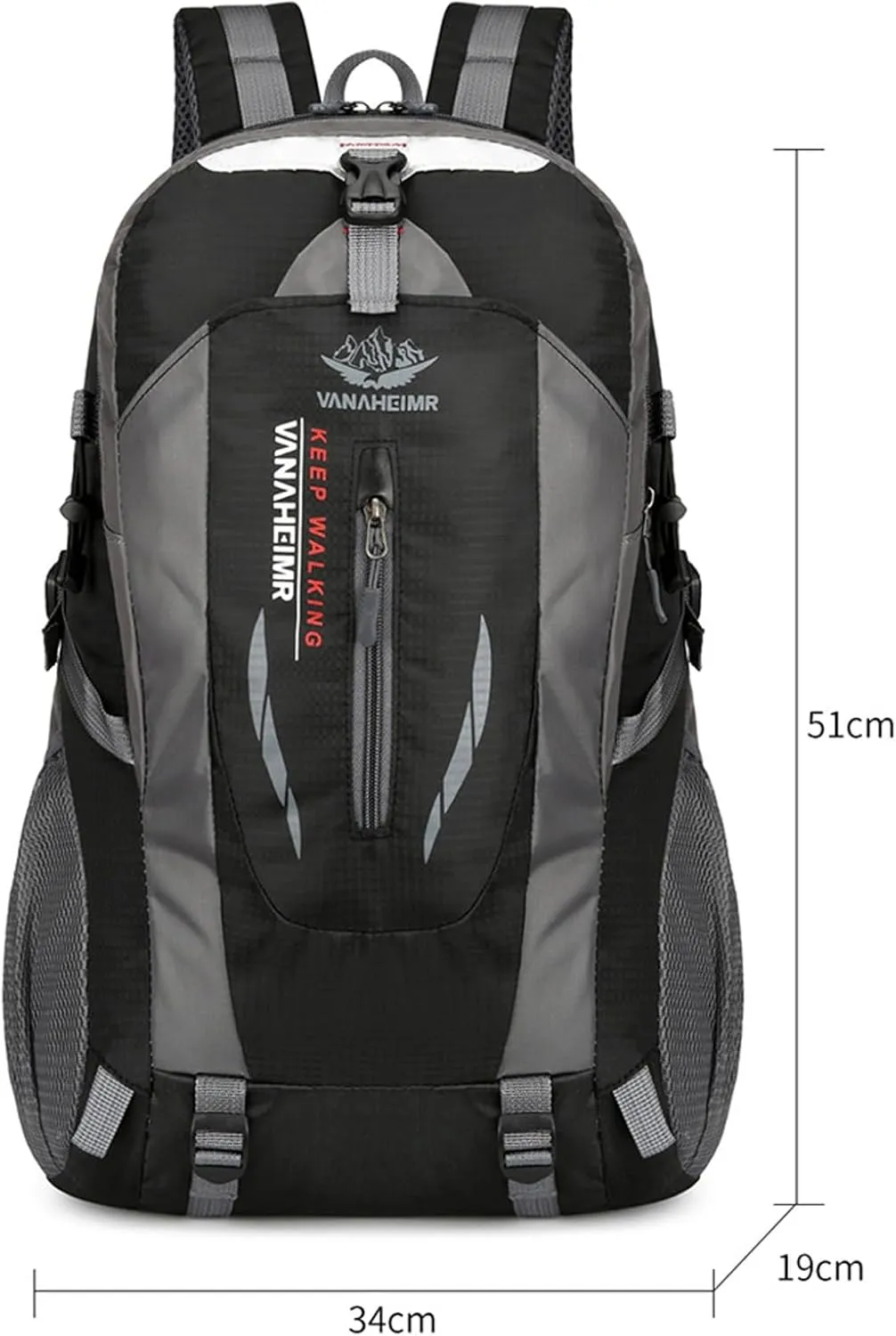 Outdoor backpack, camping mountaineering bag, hiking waterproof, backpack, men's leisure travel sports backpack (Color : Red)