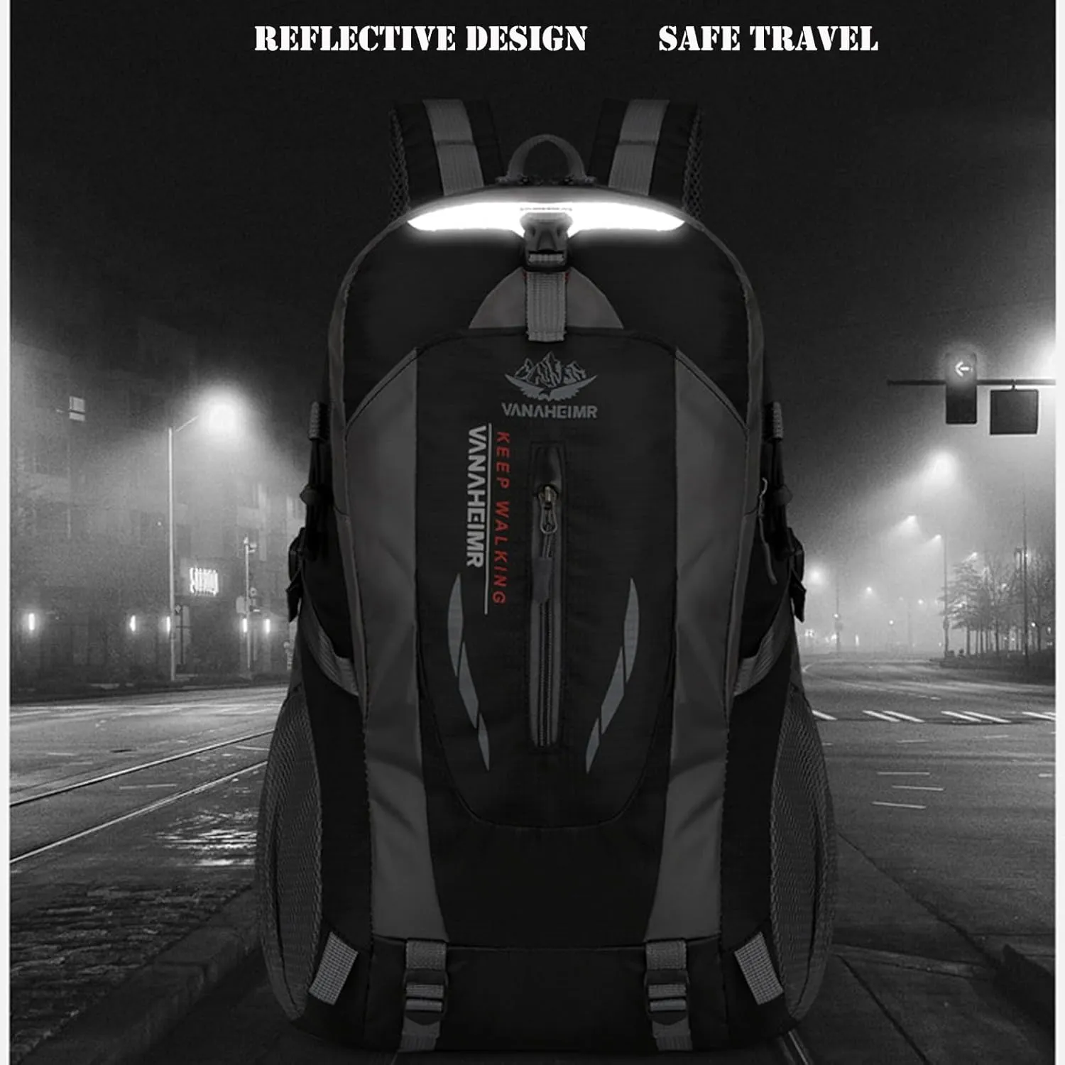 Outdoor backpack, camping mountaineering bag, hiking waterproof, backpack, men's leisure travel sports backpack (Color : Red)