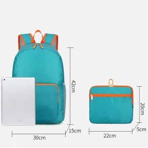 Outdoor Backpack Foldable Lightweight Hiking Daypack Large Capacity Travel Cycling Pack for Trekking Camping Trips (Green)