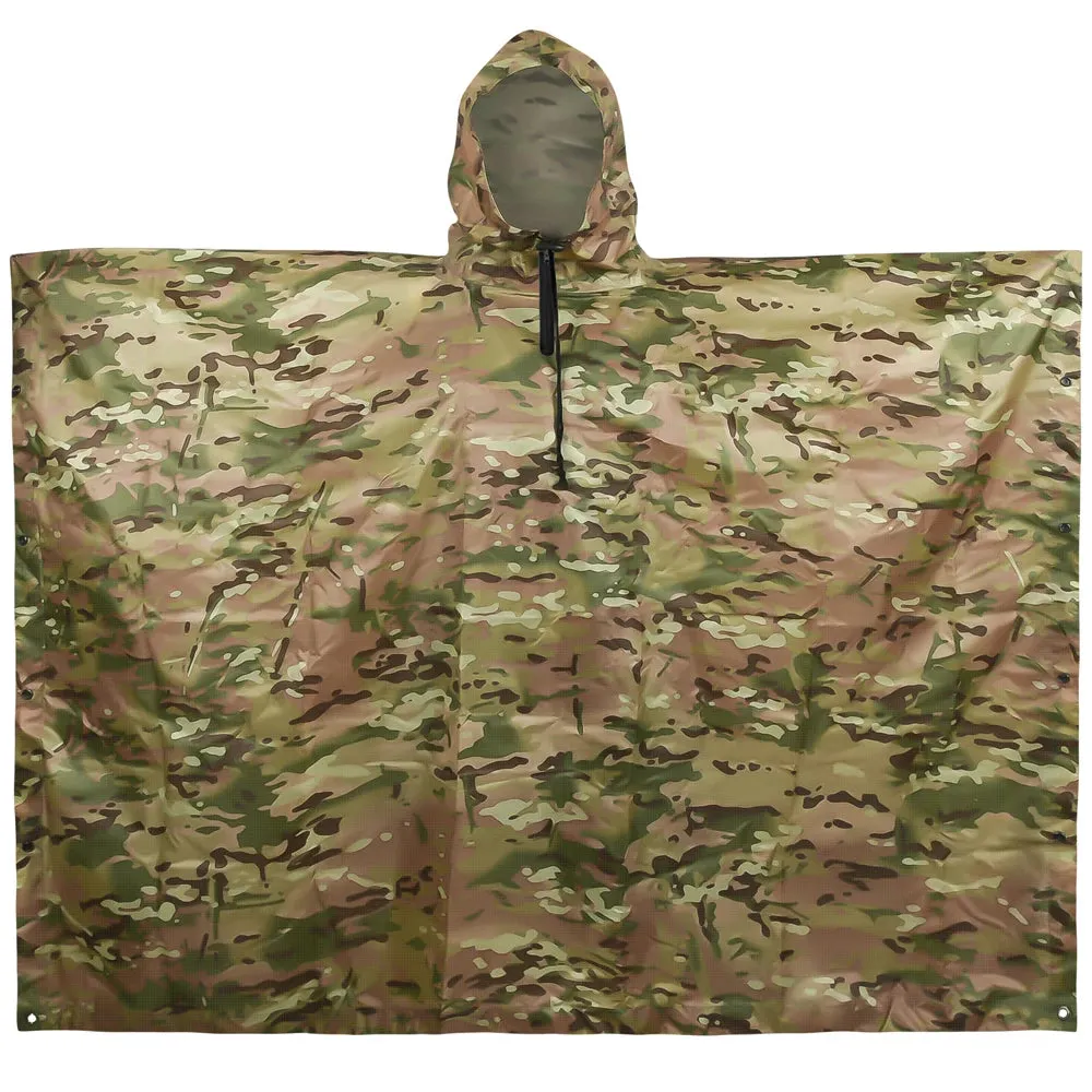 Outdoor Camping Poncho - Military Camouflage Tactical Raincoat