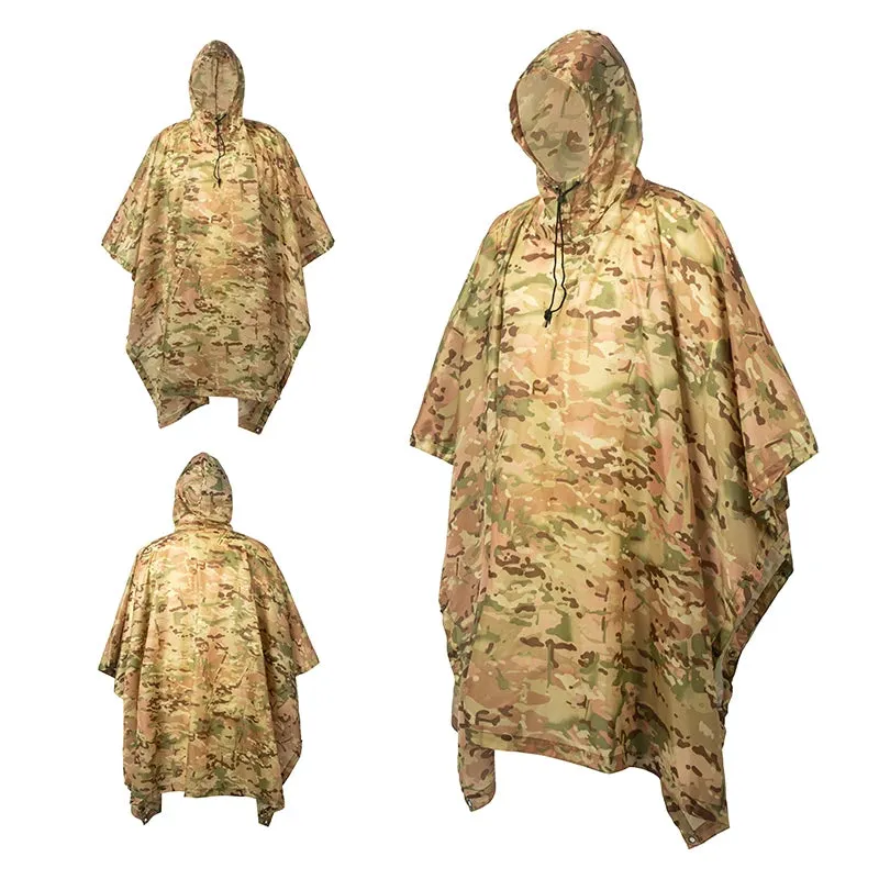Outdoor Camping Poncho - Military Camouflage Tactical Raincoat