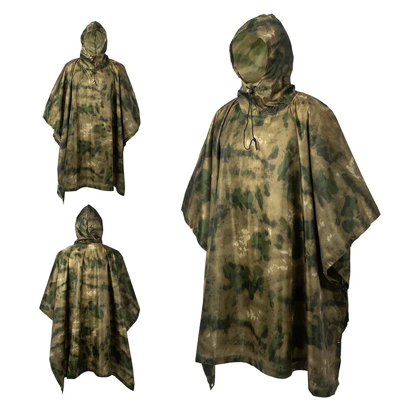 Outdoor Camping Poncho - Military Camouflage Tactical Raincoat