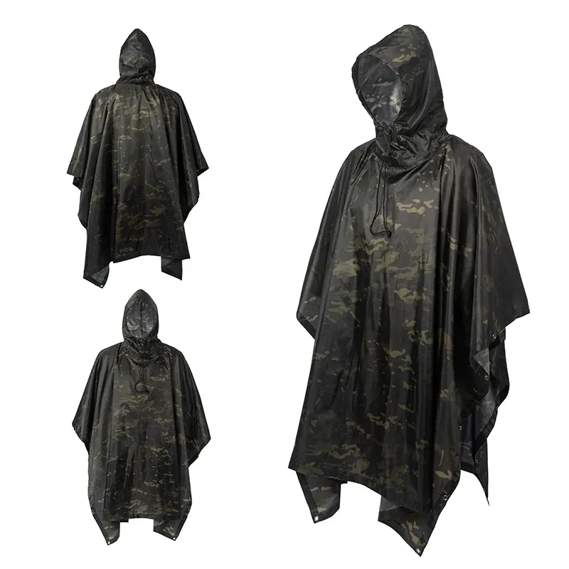 Outdoor Camping Poncho - Military Camouflage Tactical Raincoat