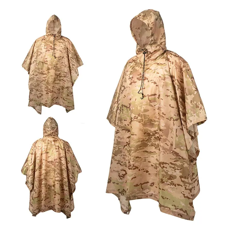 Outdoor Camping Poncho - Military Camouflage Tactical Raincoat