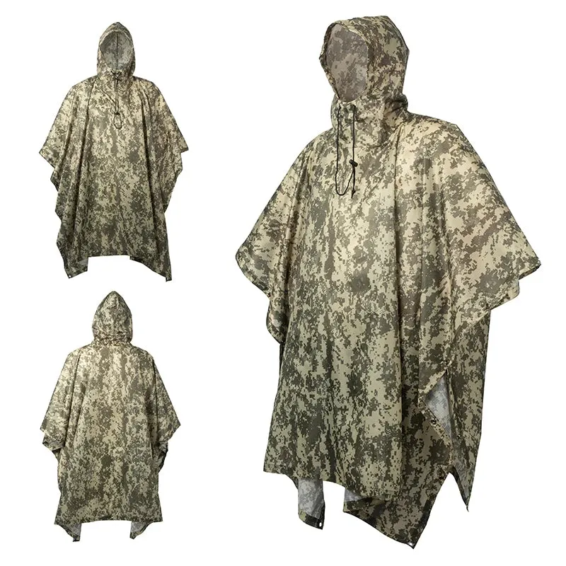 Outdoor Camping Poncho - Military Camouflage Tactical Raincoat
