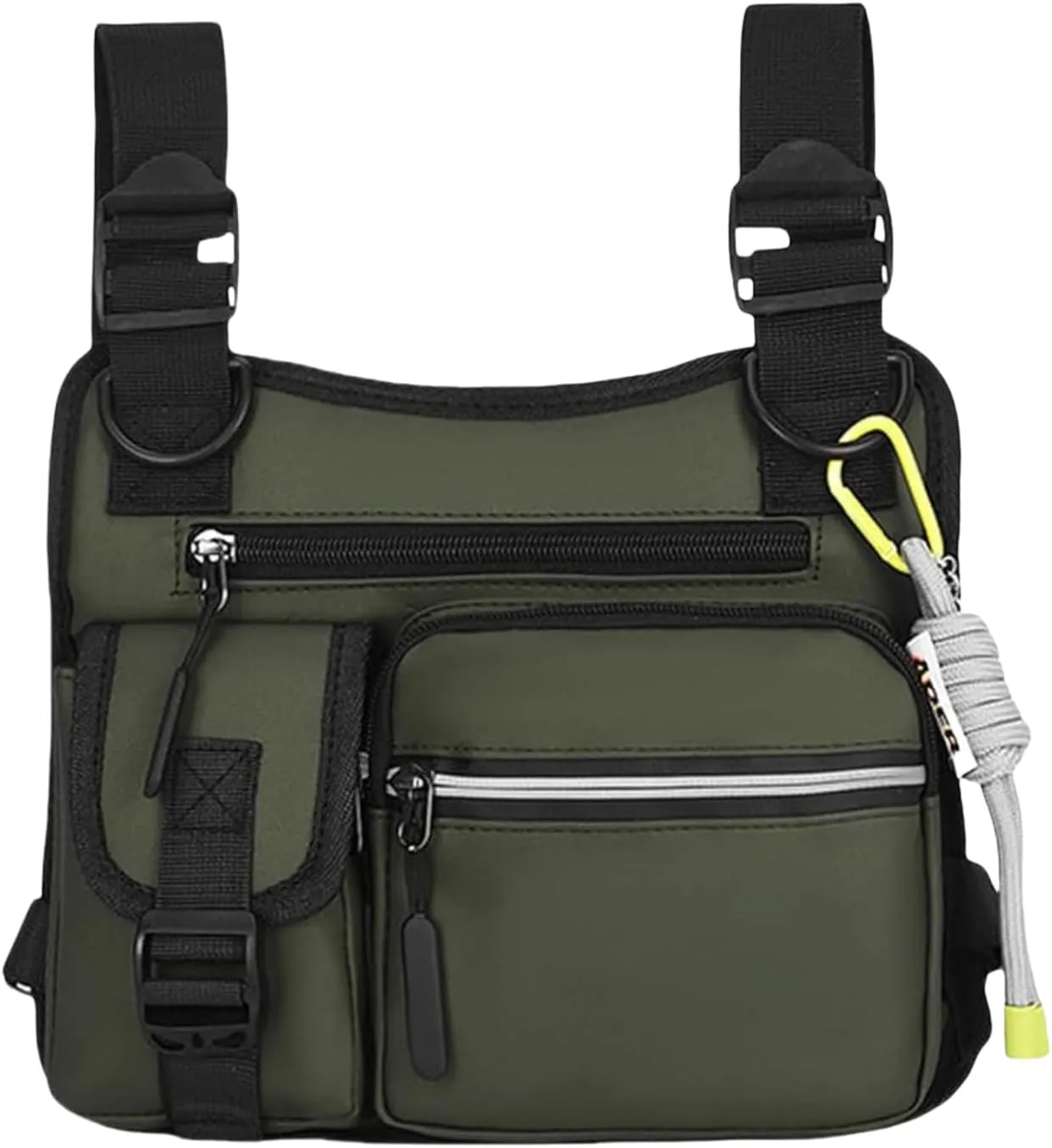 Outdoor Chest Bag for Men, Adjustable Zipper Multi-functional Tactical Chest Bag, for Outdoor Hiking, Sport (Green)