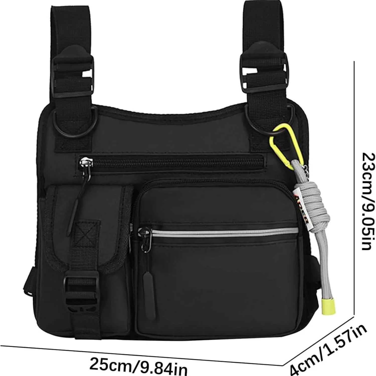 Outdoor Chest Bag for Men, Adjustable Zipper Multi-functional Tactical Chest Bag, for Outdoor Hiking, Sport (Green)