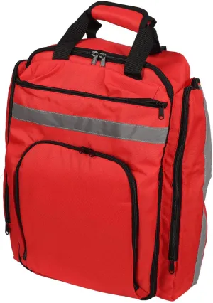Outdoor Emergency Bag, 600DPU Oxford Cloth Reflective Stripe First Responder Backpack with Adjustable Shoulder Straps, Trauma Backpack Empty for Camping, Hiking, Car