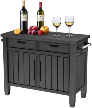 Outdoor space with This versatile Outdoor Grill Table in Graphite Gray - perfect for entertaining with ample storage and sleek design, X-Large