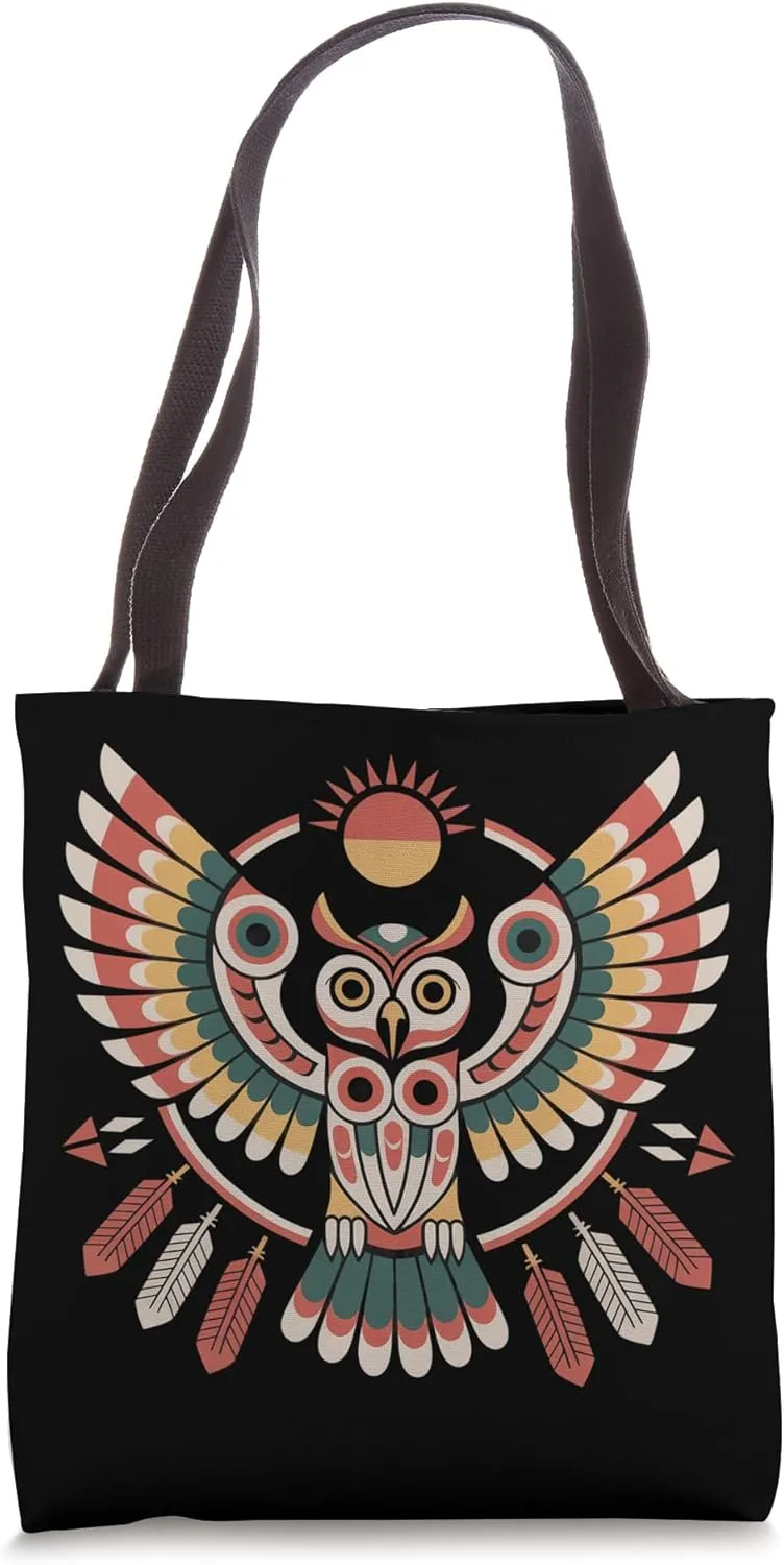 Owl Indigenous Indian Tribal Art Native American Tote Bag
