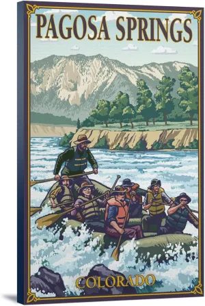 Pagosa Springs, Colorado, Painterly, River Rafting, (24x36 Wrapped Canvas, Wall Decor, Artwork)