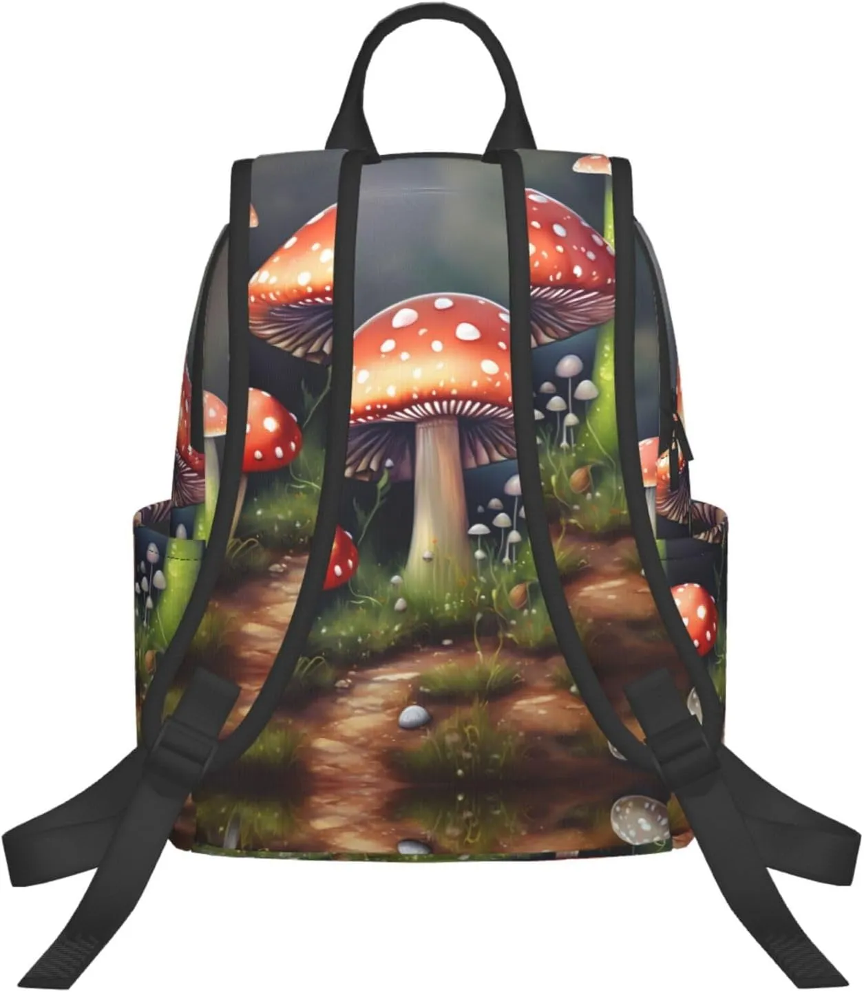 Painting Mushroom Print Lightweight Backpack, Travel Bookbag College Bag,Laptop Backpack For Men Women
