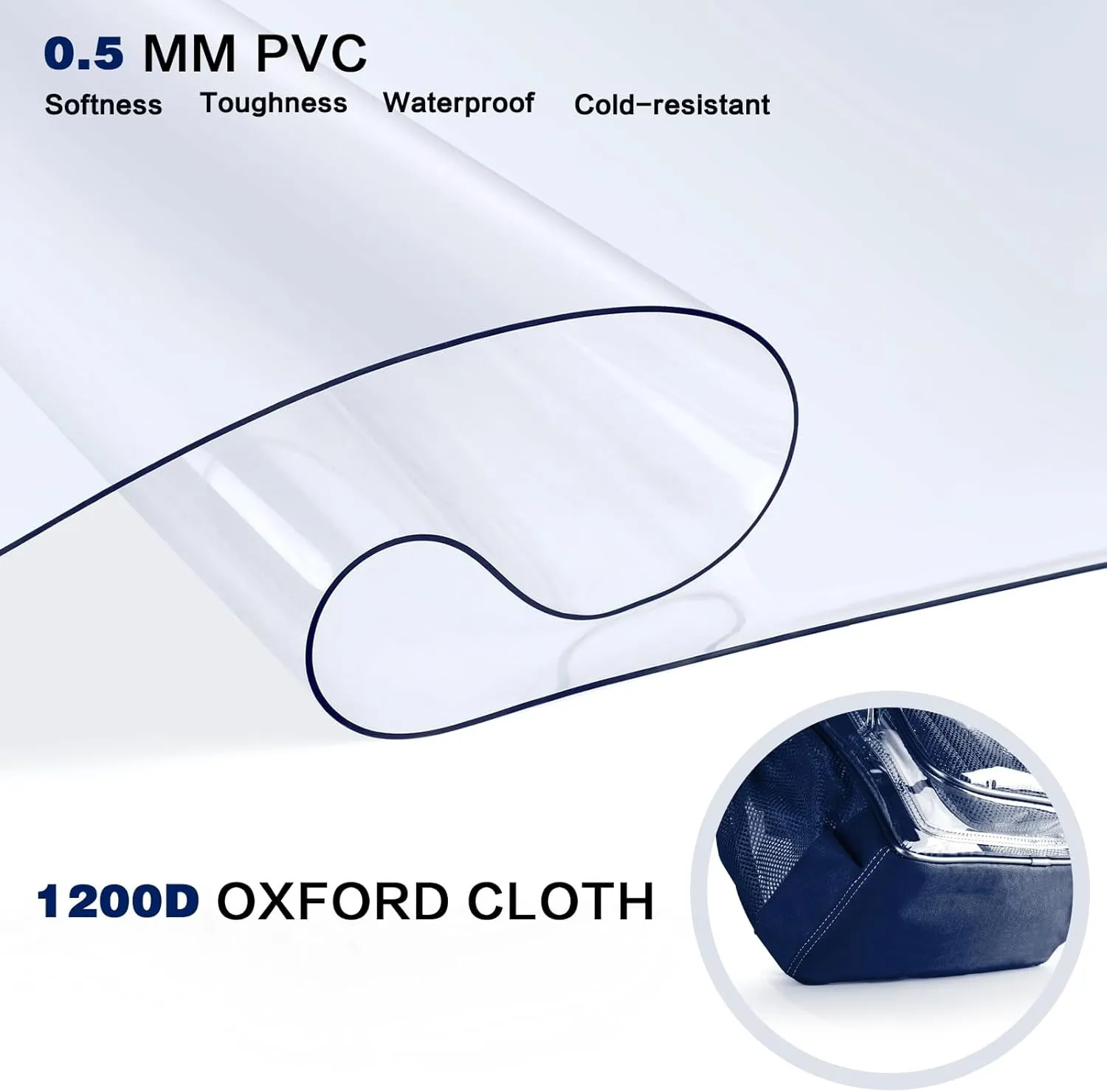 PAMANO Clear Backpack Transparent Heavy Duty See Through Bag for College Work Stadium Concert Travel Security, Navy