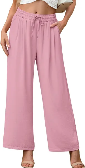 Pants for Women Loose Casual Long Open Front Breathable Pant with Pockets