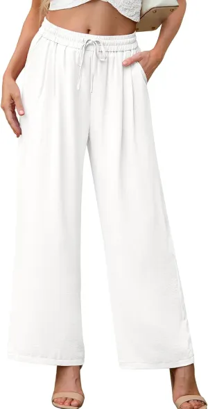 Pants for Women Loose Casual Long Open Front Breathable Pant with Pockets