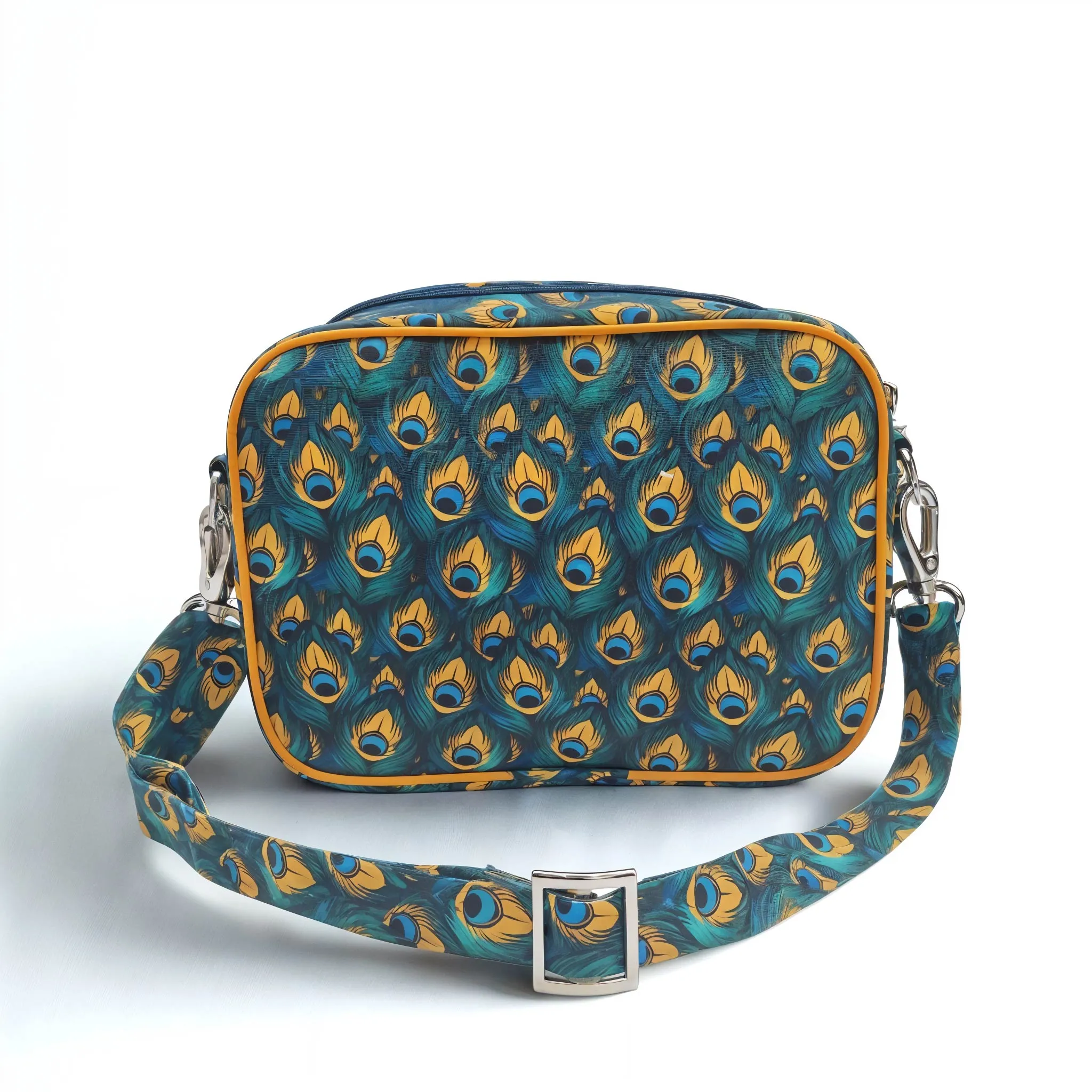 PEACOCK GLORY PRINT TRAVEL BAG