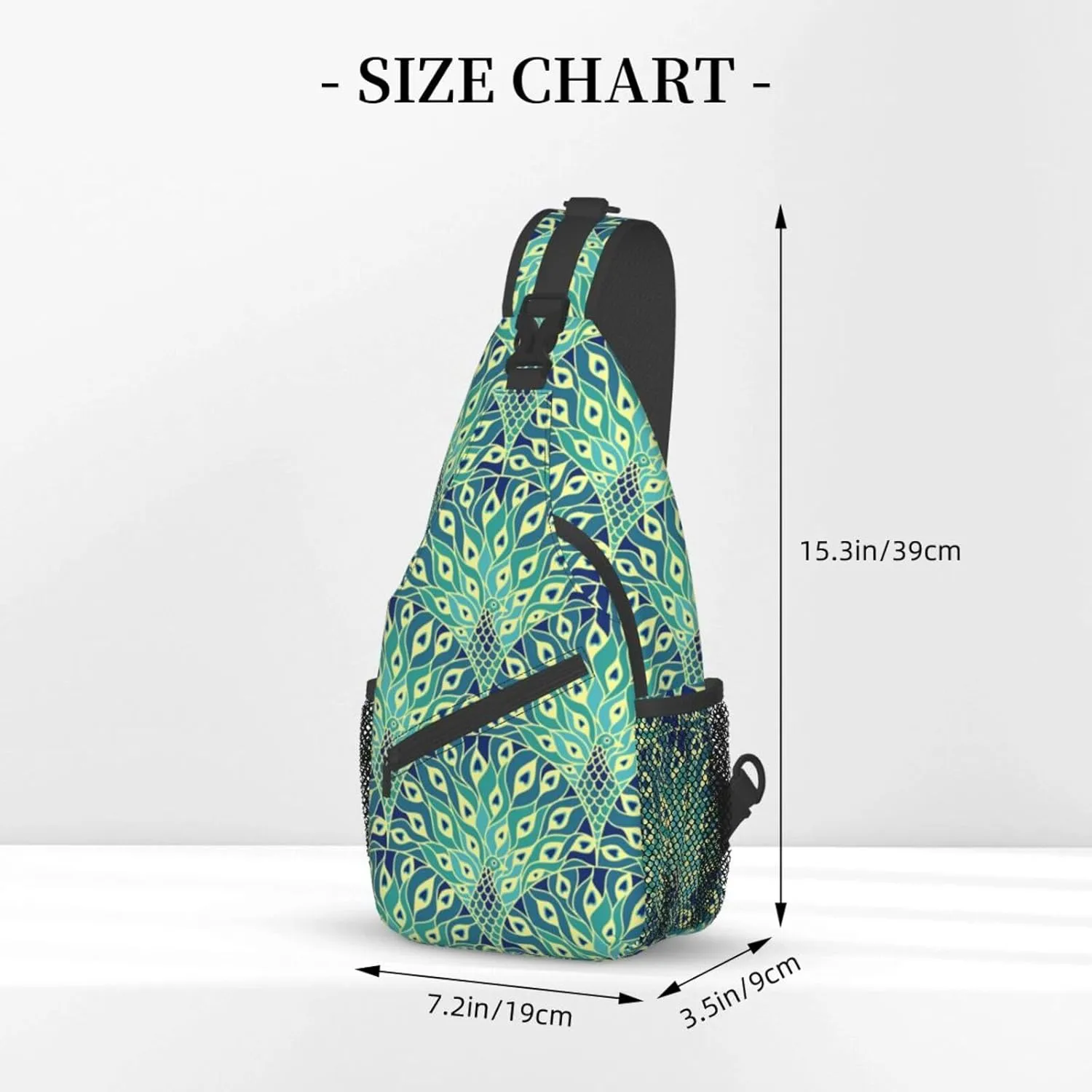 Peacock Shoulder Bag Cute Sling Backpack Daypack Casual Feather Hiking Bag Womens Backpack Bag Animal Bag