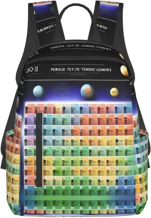 Periodic Table Of Elements Print Lightweight Backpack, Travel Bookbag College Bag,Laptop Backpack For Men Women