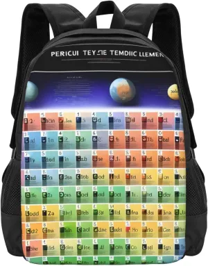 Periodic table of elements Print Travel Backpack Carry On Flight Approved Laptop Backpack,Large Capacity Personal Item Travel Bag
