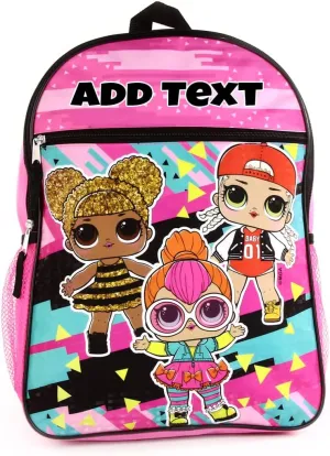 Personalized 16 Inch License School Backpack - LOL