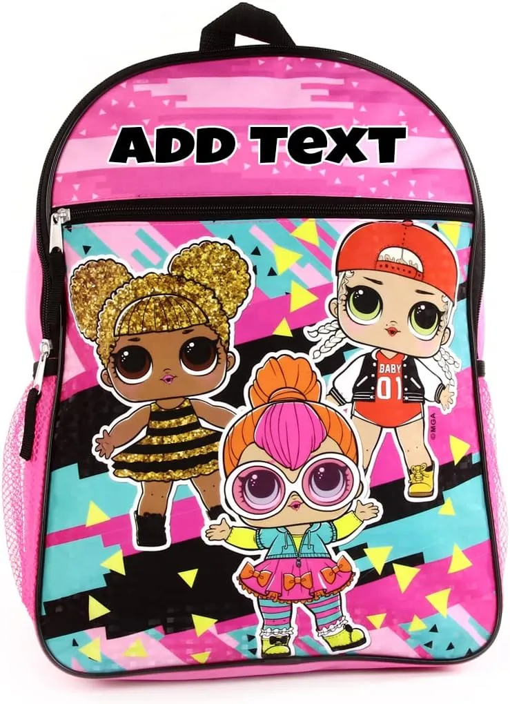 Personalized 16 Inch License School Backpack - LOL