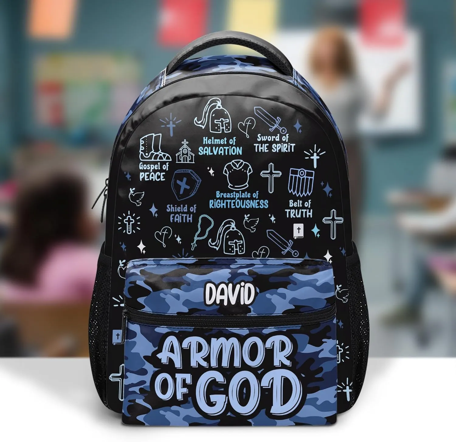 Personalized Backpack - Bible Armor Of God Backpack - Travel Backpack, Bookbag (Armor Of God)
