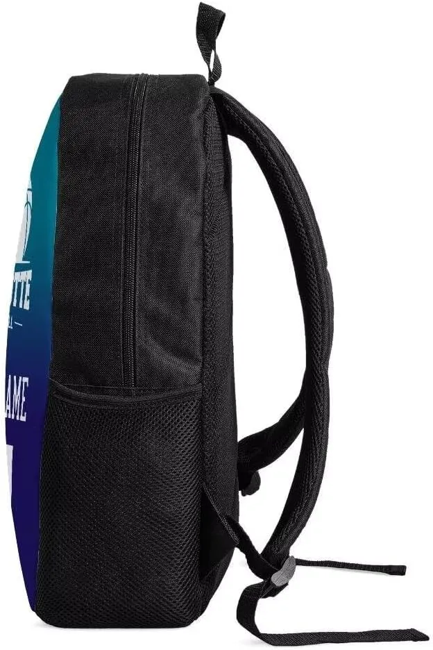 Personalized Charlotte Basketball Sports Backpack Custom City Fan Gift Shoulder Bag Add Name and Number Casual Bag