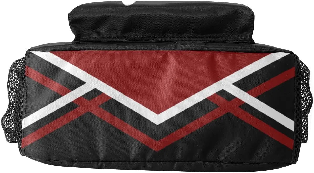 Personalized Cheerleaders Red Backpack with Name Waterproof Bag for Women Men Gift